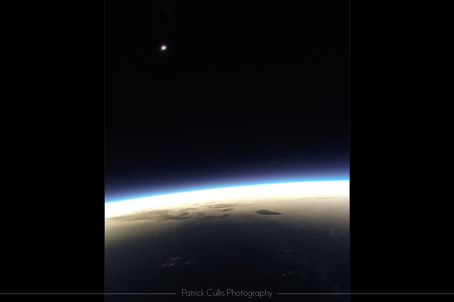 The total solar eclipse photographed from 72,000 feet on a high altitude balloon.&nbsp; August 21, 2017