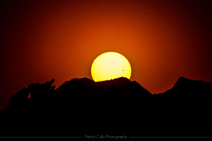 The 2012 Transit of Venus during sunset.
