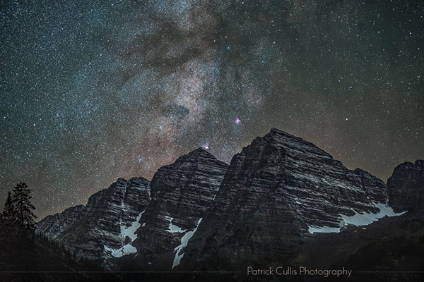 Milky Way and the Maroon Bells by Patrick Cullis