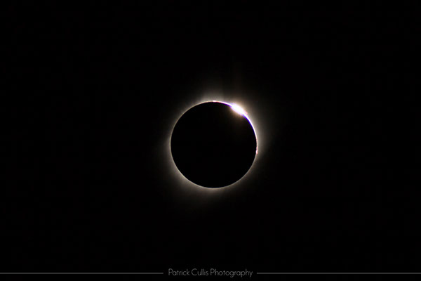 Total solar eclipse diamond ring ending the total solar eclipse.